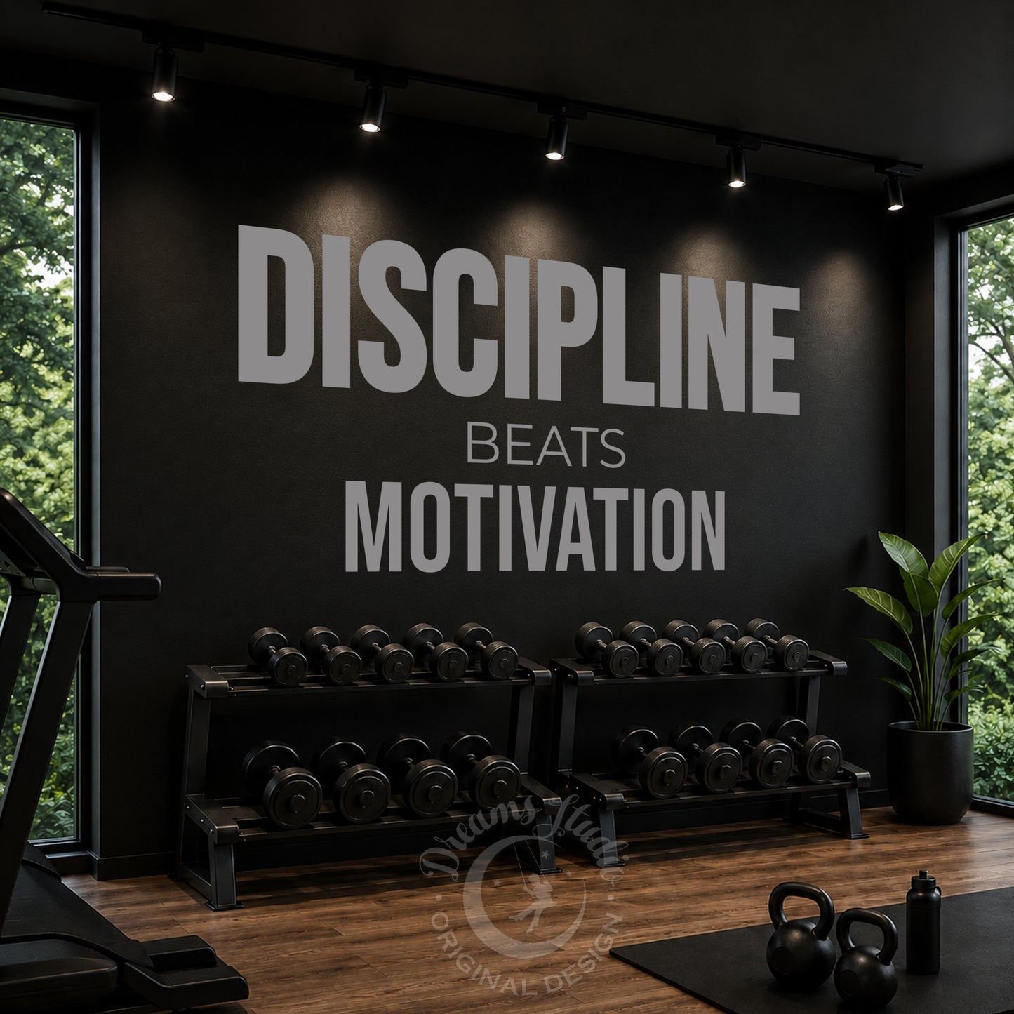 Discipline Beats Motivation Wall Decal – Gym & Office Motivation