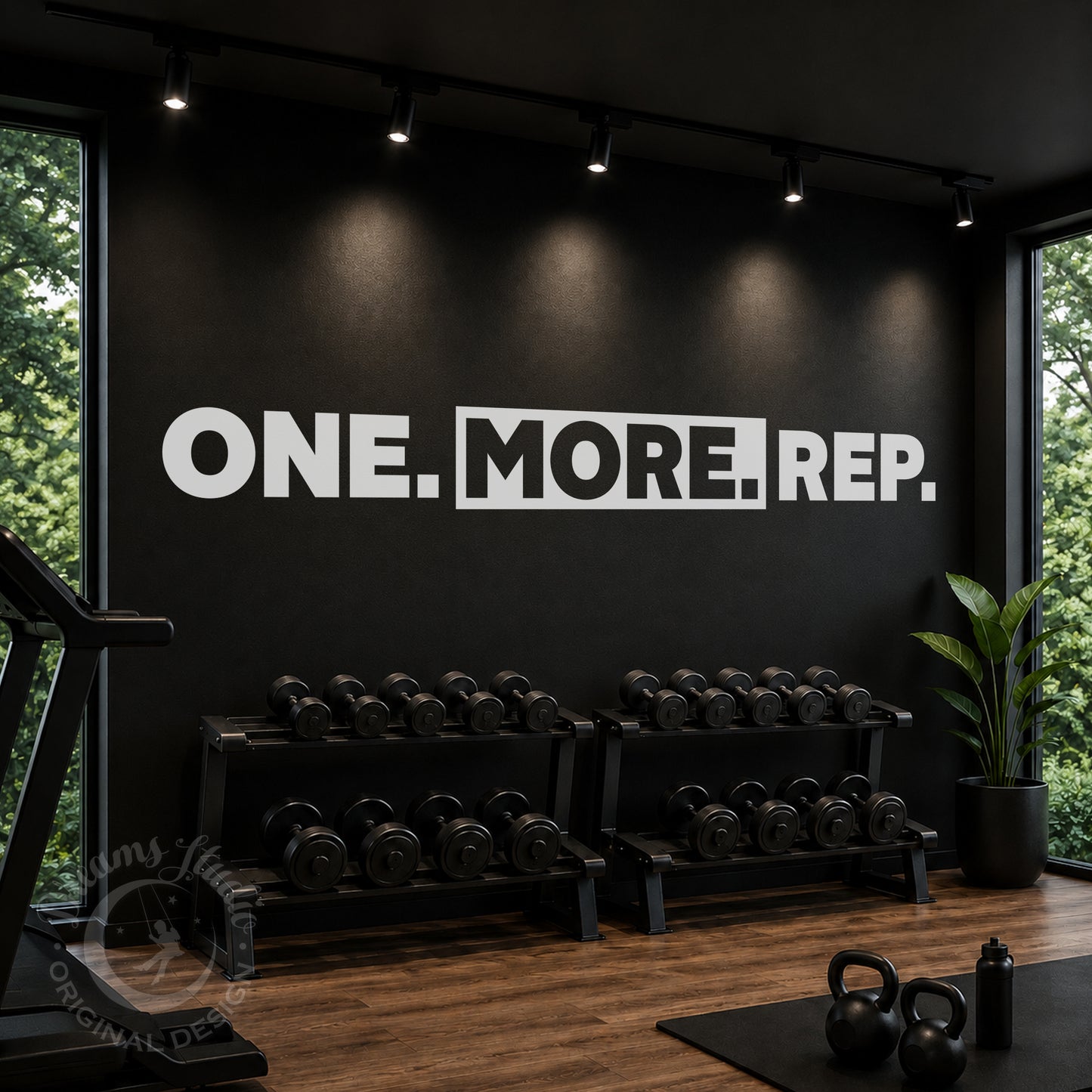 Gym Wall Vinyl Decal - "One More Rep" Motivational Fitness Quote