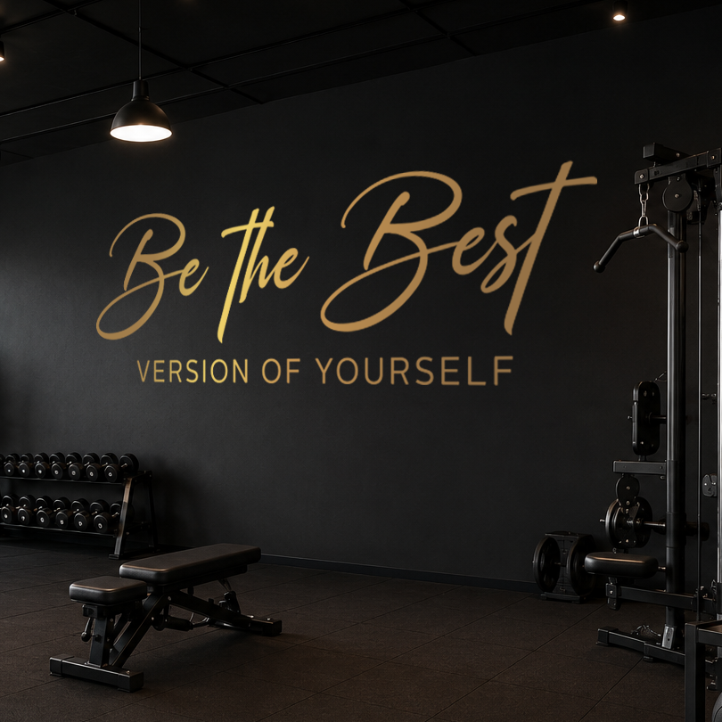 Motivational Gym Wall Decal for Women "Be the best version of yourself", Pilates Studio Quote