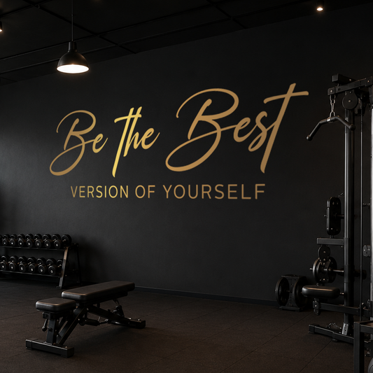 Motivational Gym Wall Decal for Women "Be the best version of yourself", Pilates Studio Quote