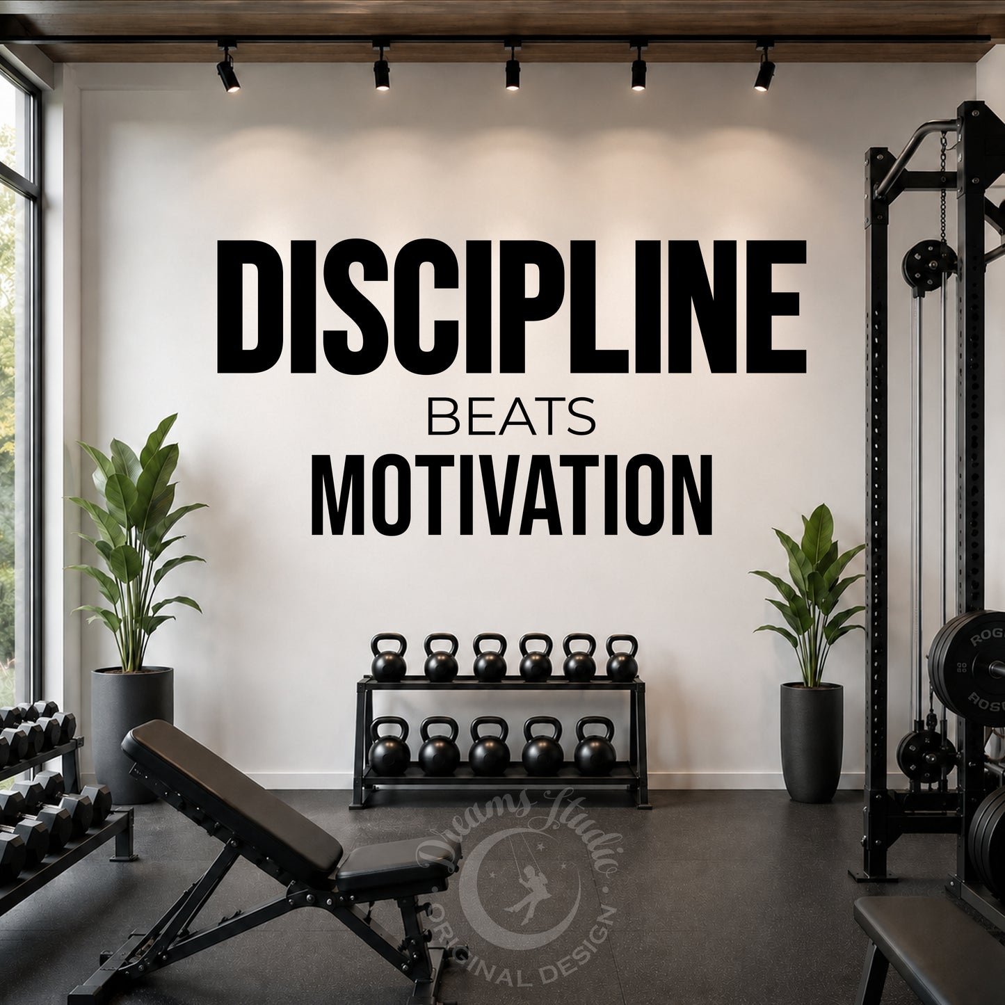 Discipline Beats Motivation Wall Decal – Gym & Office Motivation