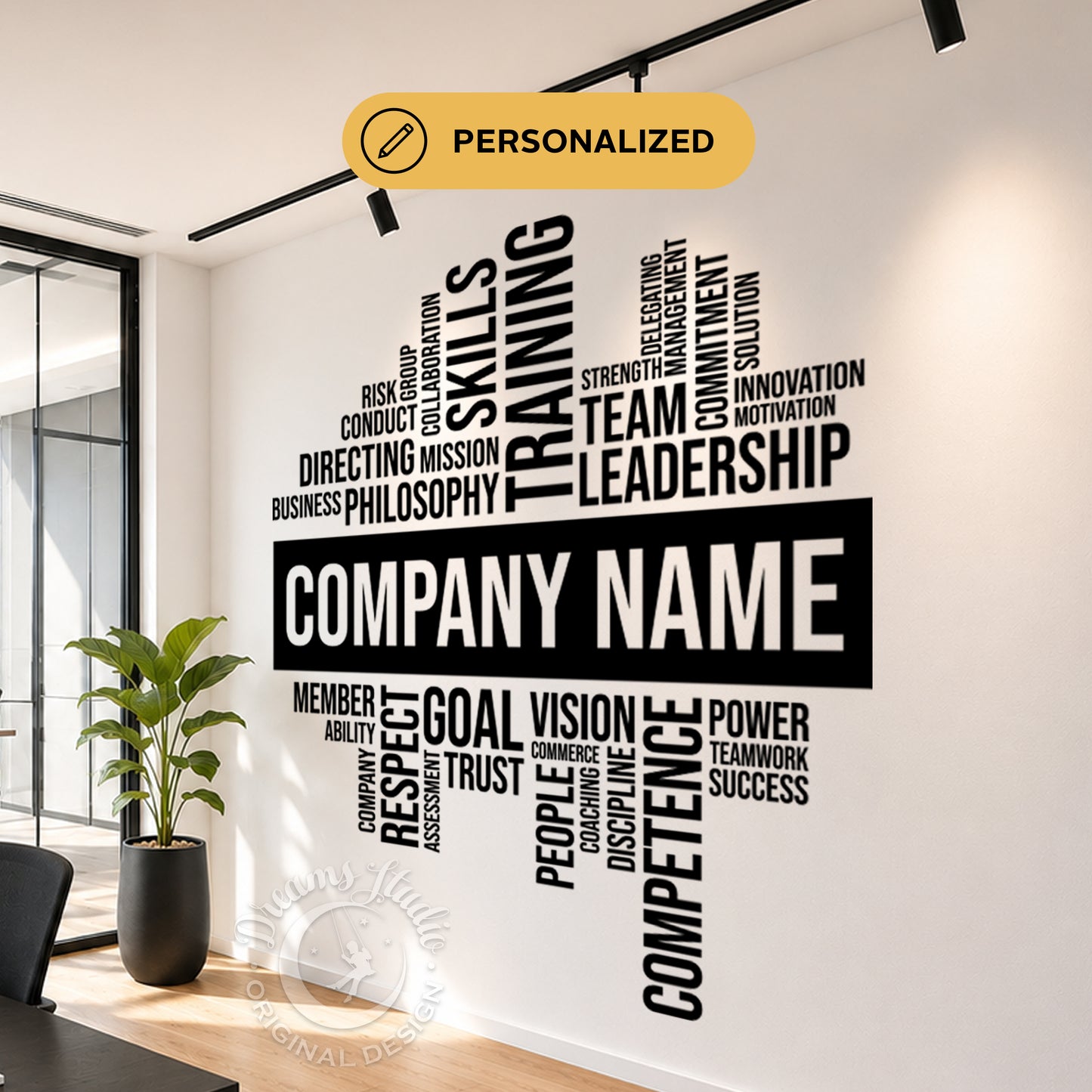 Personalized Office Wall Vinyl Decal motivational, inspirational