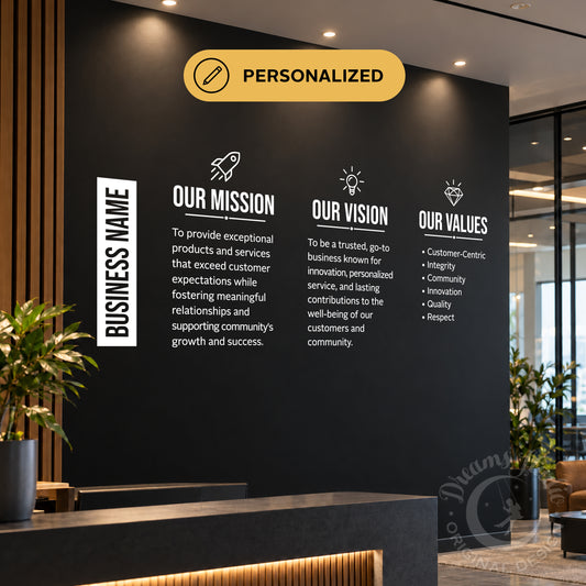 Personalized Mission, Vision & Values – Office Wall Decal