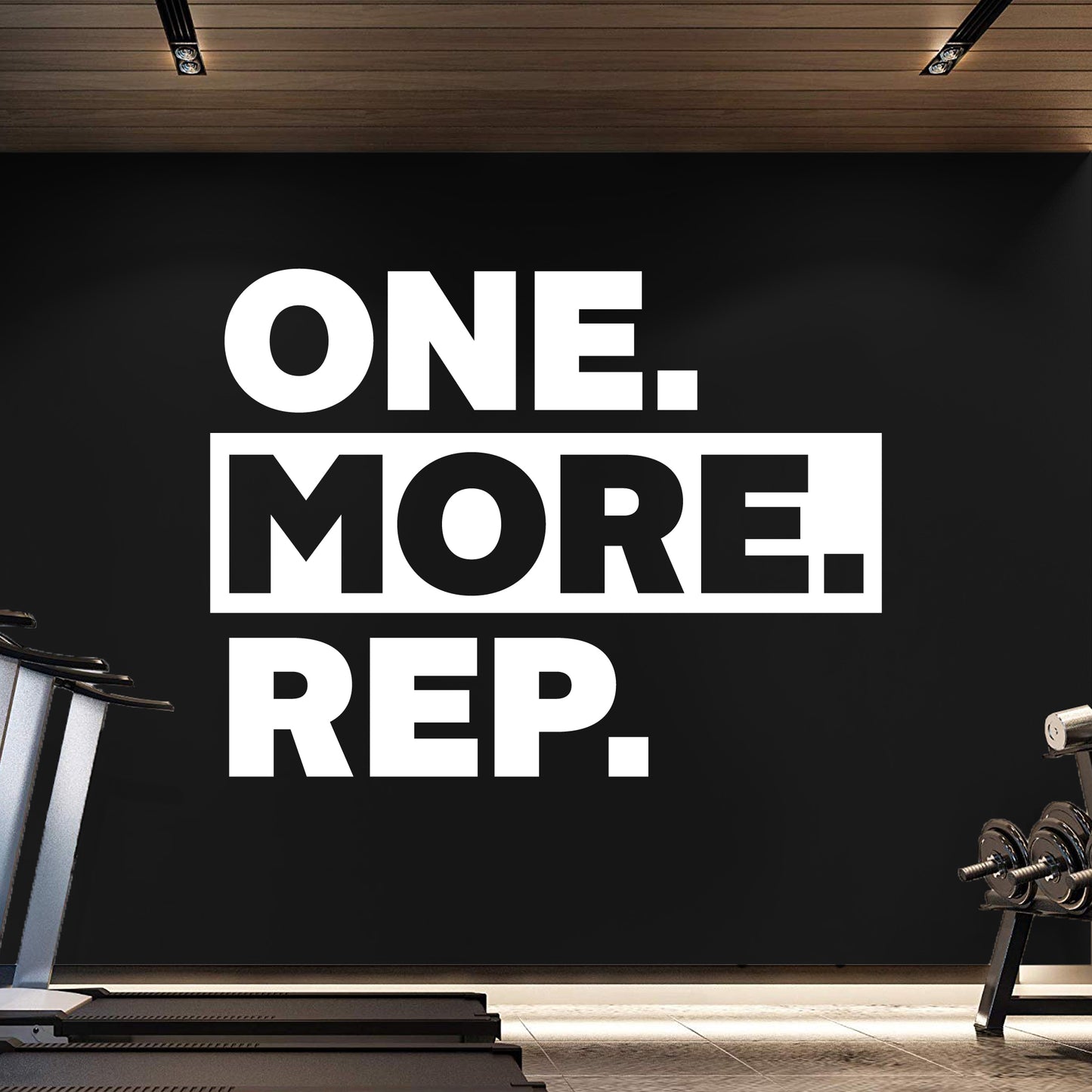 Gym Wall Vinyl Decal - "One More Rep" Motivational Fitness Quote