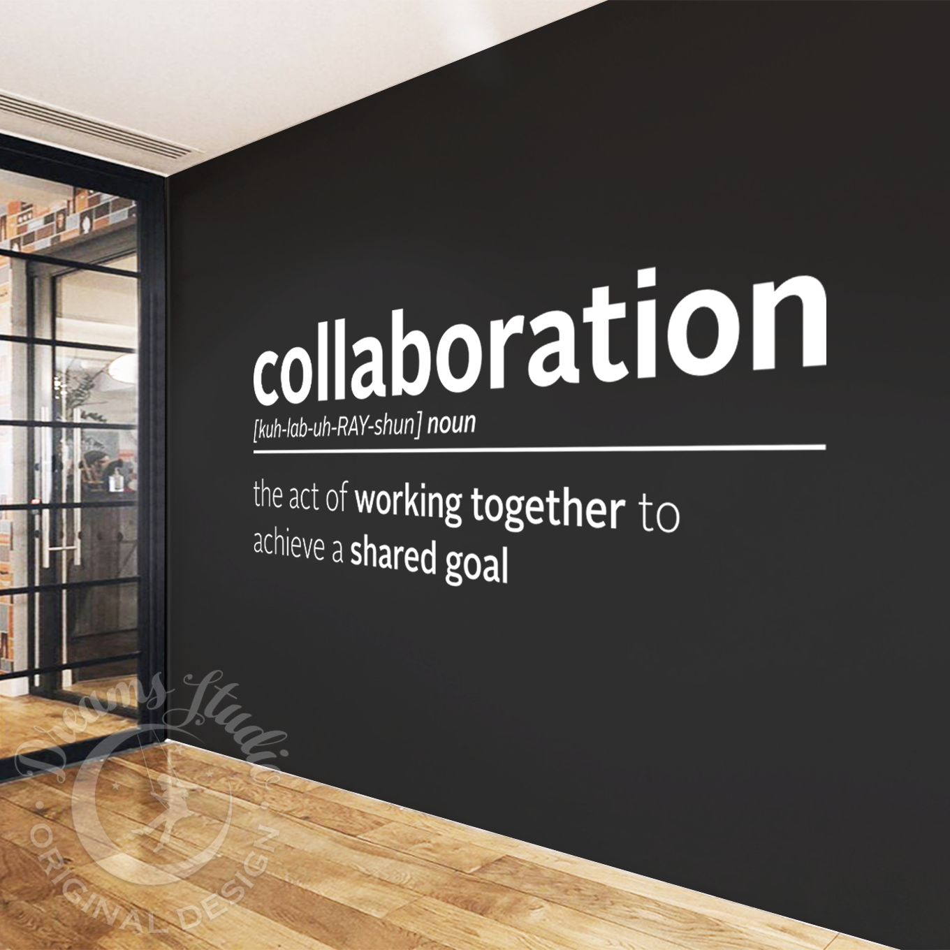 Collaboration Wall Decal, Dictionary Definition Office Wall Art