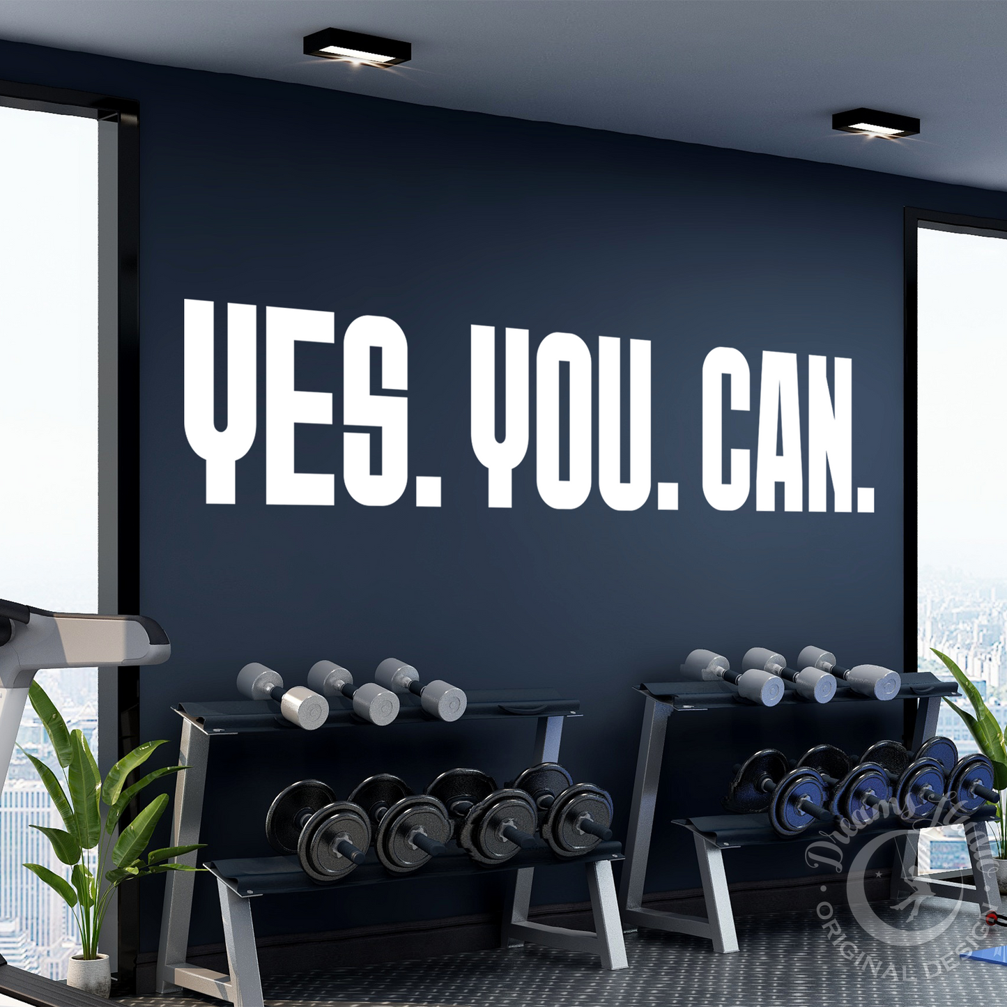 Gym Wall Vinyl Decal - Motivational "Yes. You. Can."