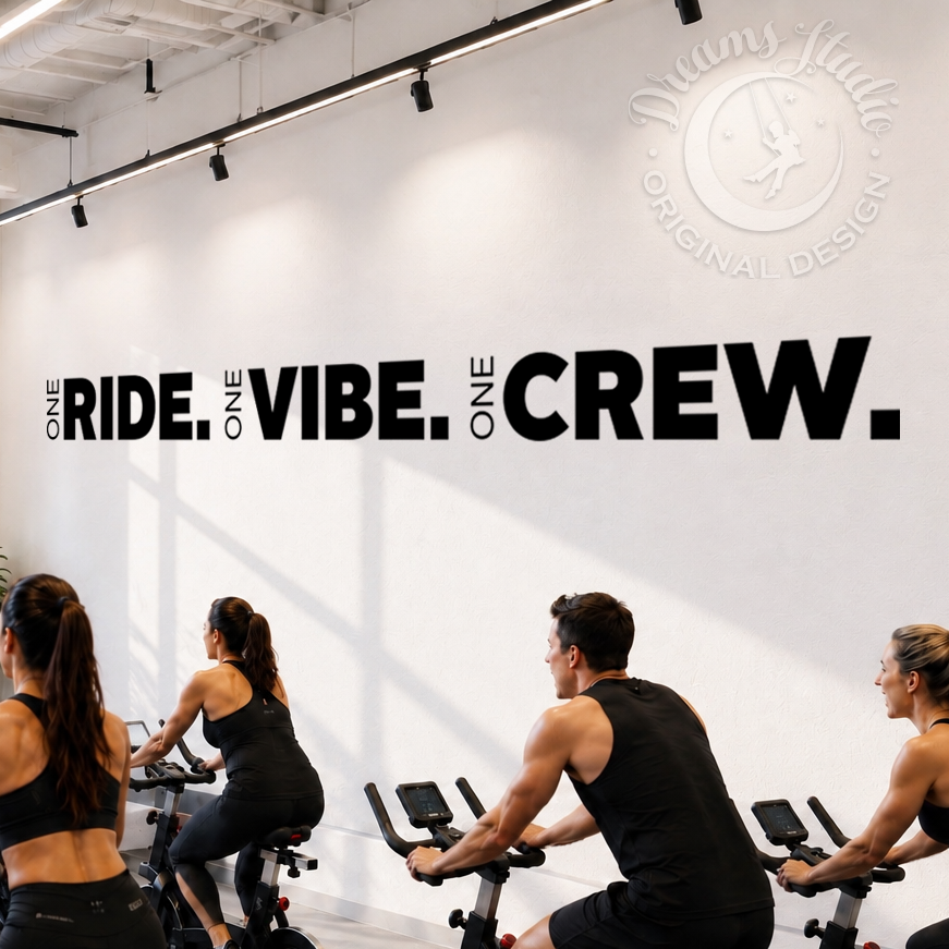 Cycling Wall Art, Indoor Bike Studio Decor, Motivational Spin Room Gym Quote Decal