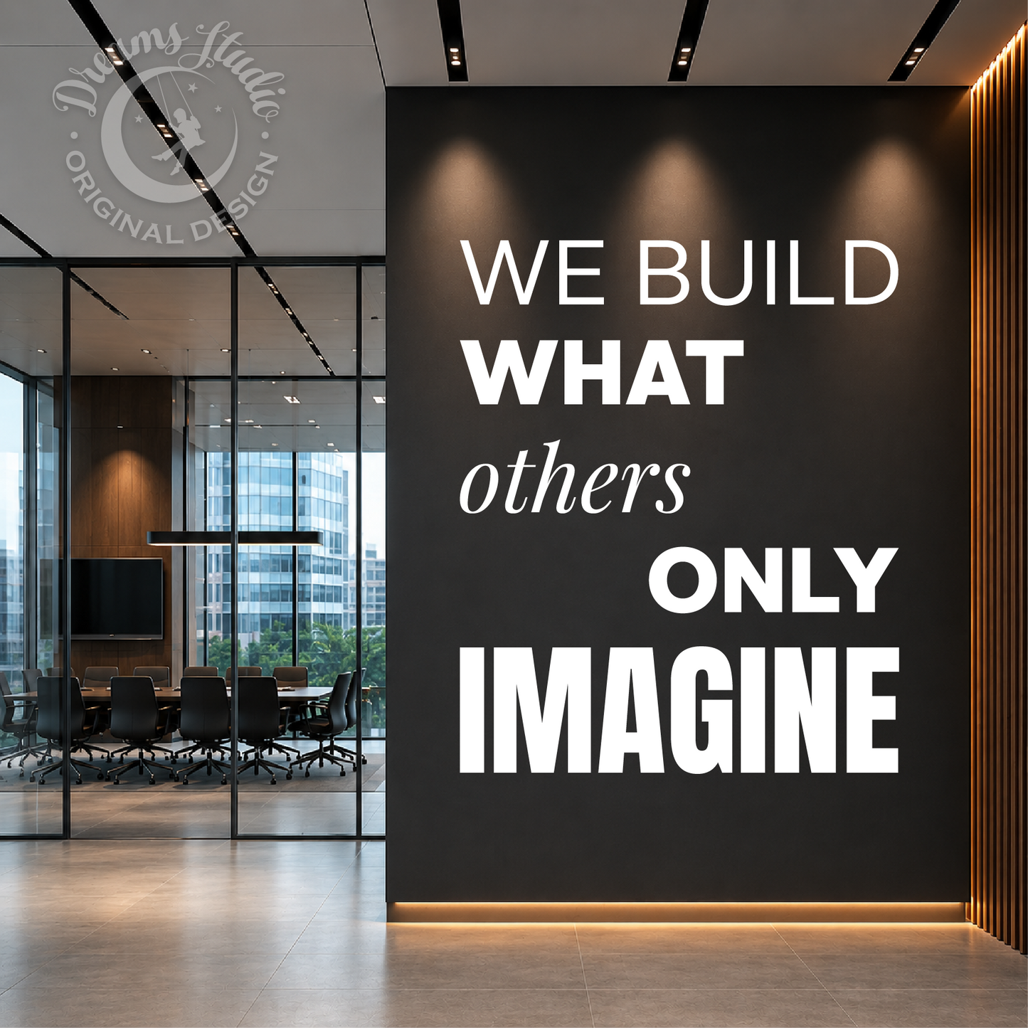 Motivational Office Wall Decal, Editorial Typography Vinyl Sticker, Modern Corporate Decor