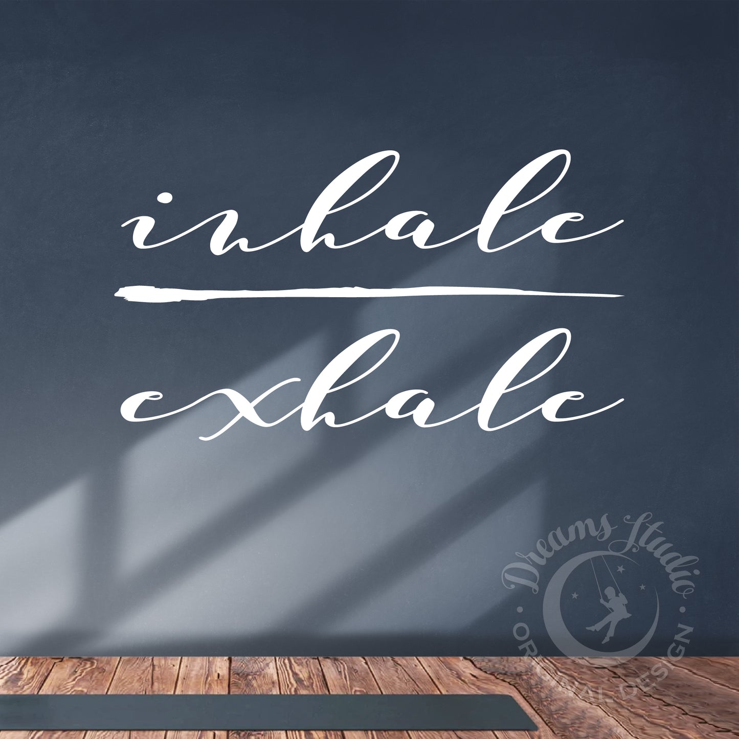 Gym Wall Vinyl Decal "Inhale - exhale", yoga studio wall decor