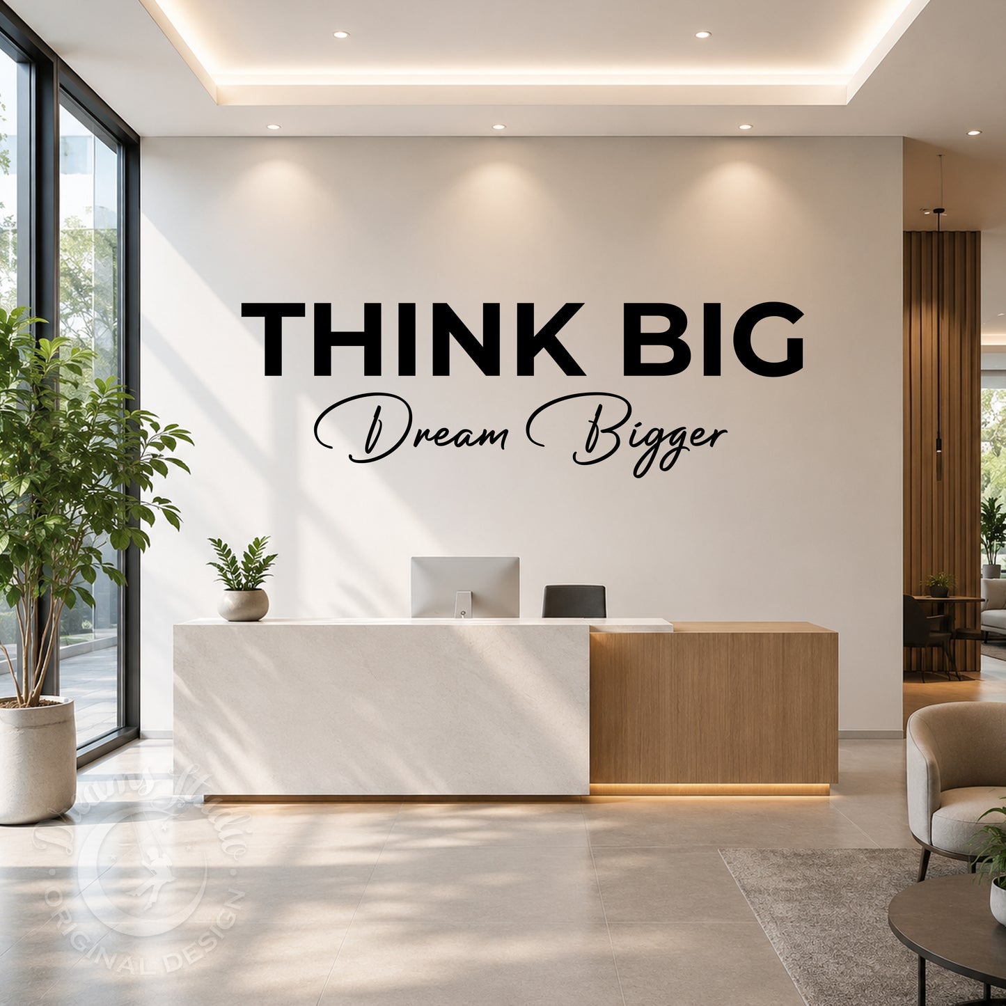 Think Big, Dream Bigger Office Wall Decal – Motivational Vinyl Decal