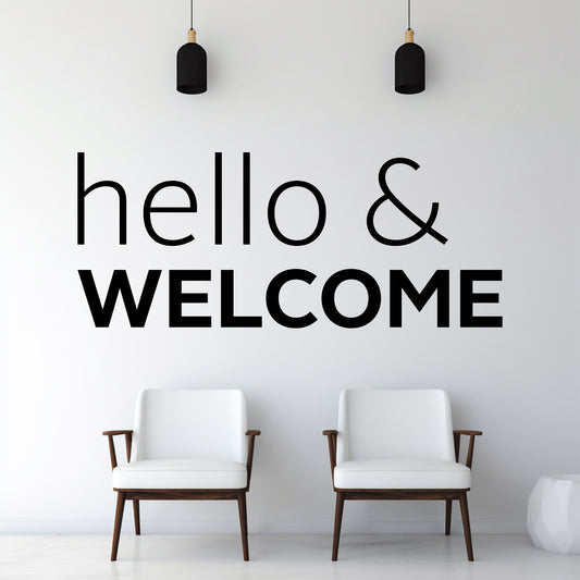 Wall Vinyl Decal "Hello & Welcome"
