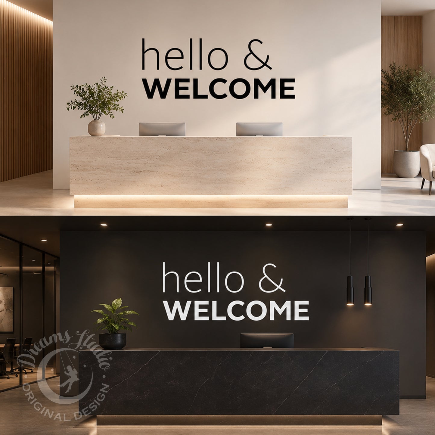 Wall Vinyl Decal "Hello & Welcome"