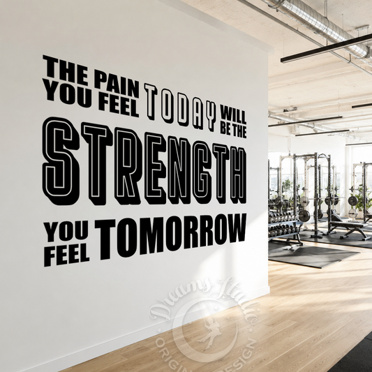 Gym interior with motivational quote on wall