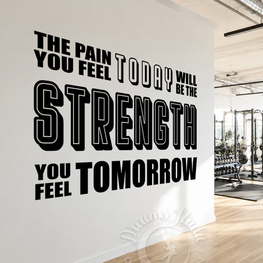Gym interior with motivational quote on wall