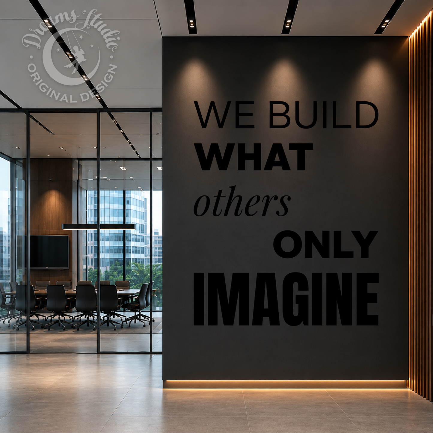 Motivational Office Wall Decal, Editorial Typography Vinyl Sticker, Modern Corporate Decor