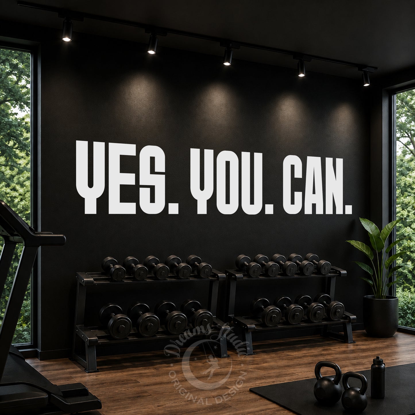 Gym Wall Vinyl Decal - Motivational "Yes. You. Can."