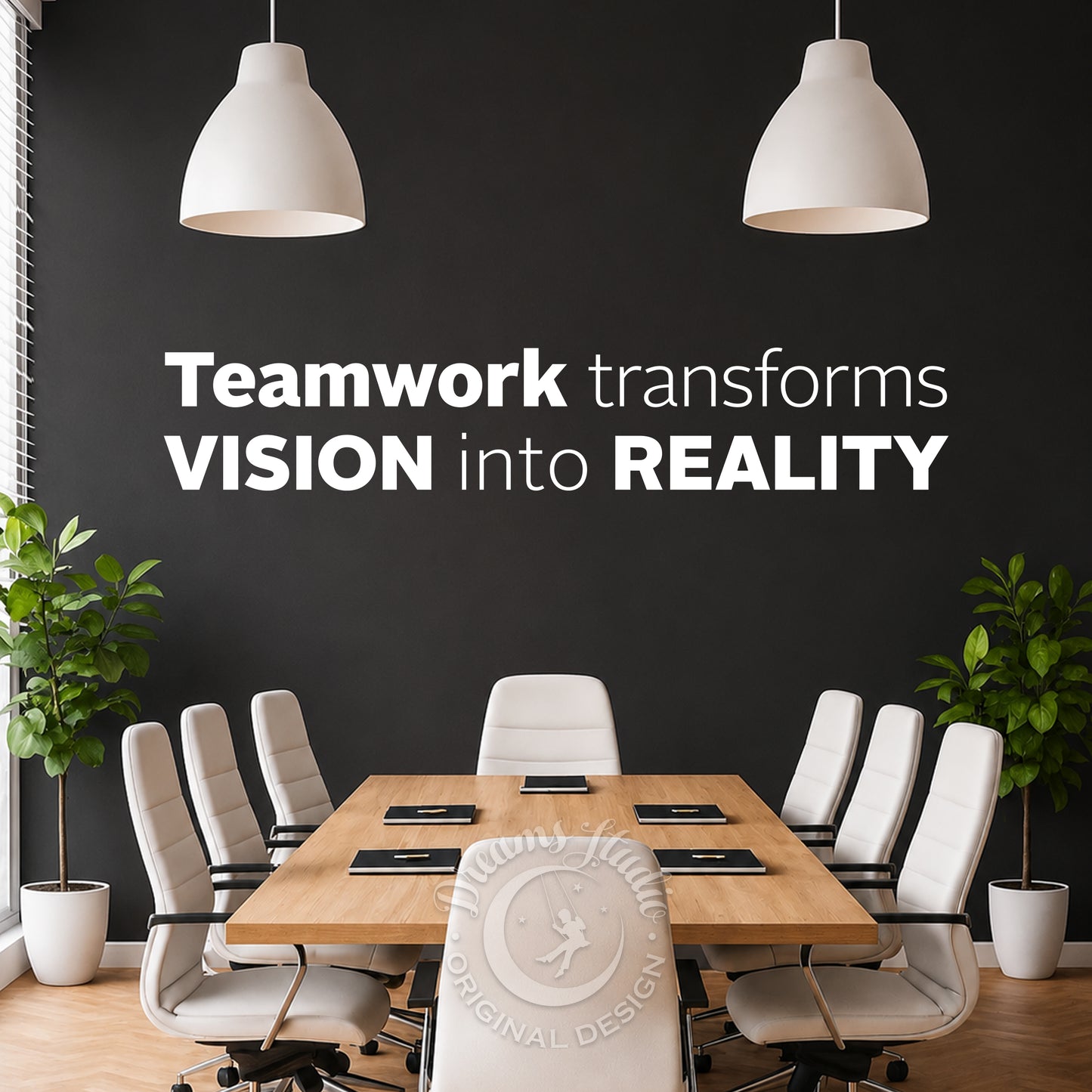 Teamwork Vision Vinyl Wall Decal, Motivational Office Decor