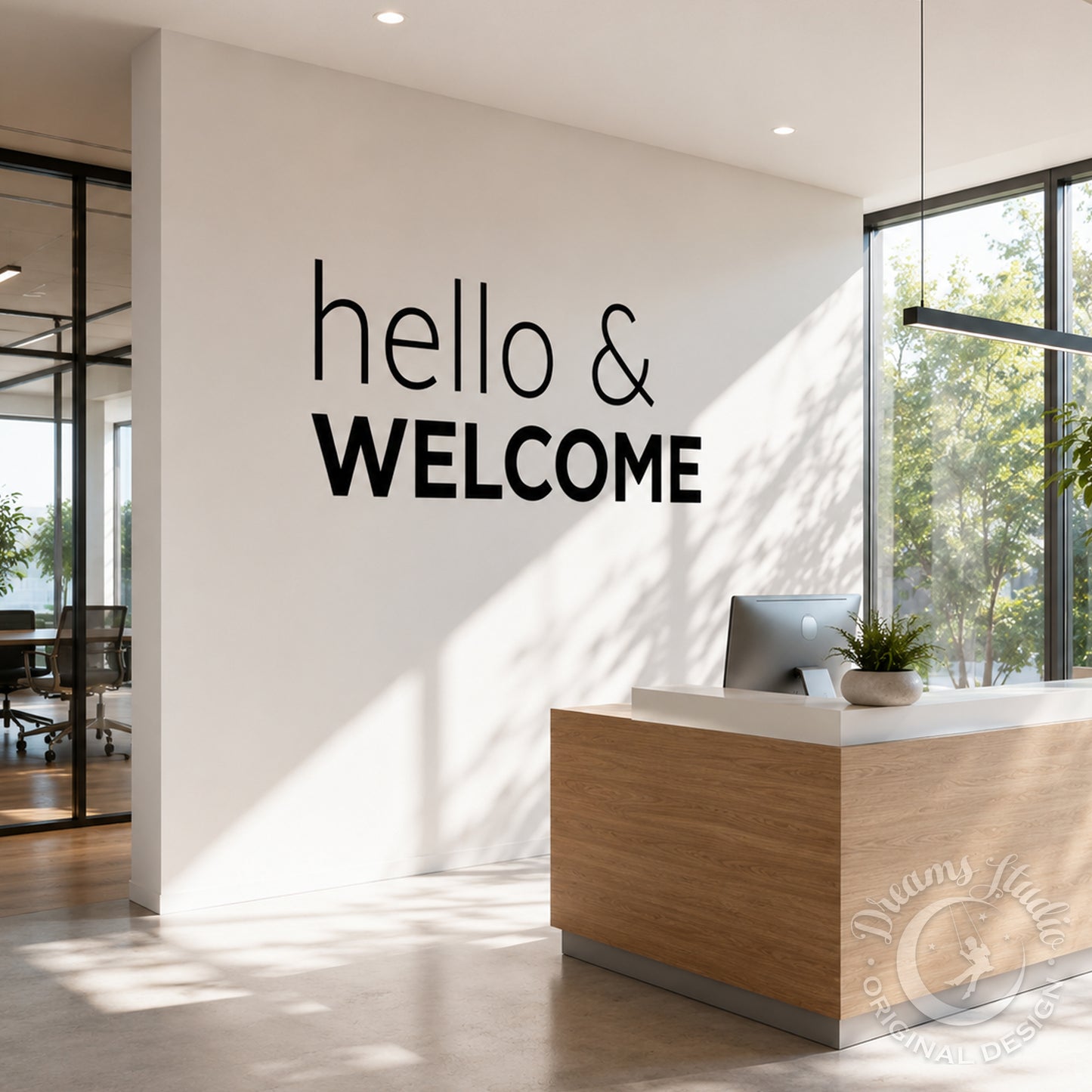 Wall Vinyl Decal "Hello & Welcome"