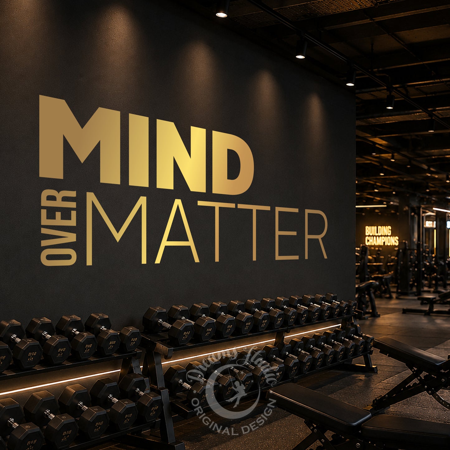 Mind Over Matter Gym Wall Decal - Motivational Fitness Quote