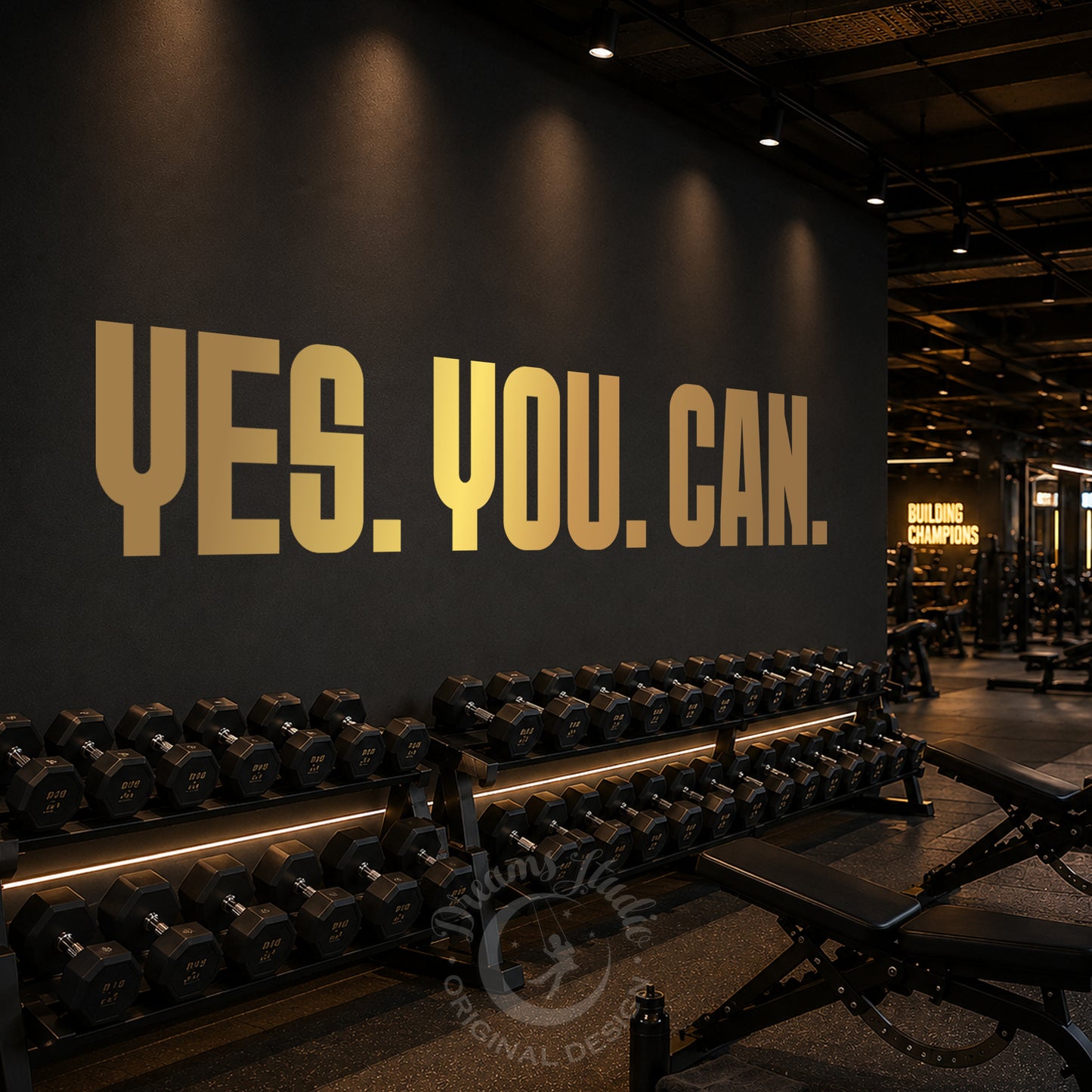 Gym Wall Vinyl Decal - Motivational "Yes. You. Can."