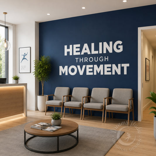 Healing Through Movement Gym Wall Decal, Physical Therapy Office Wall Art, Minimal Wellness Decor