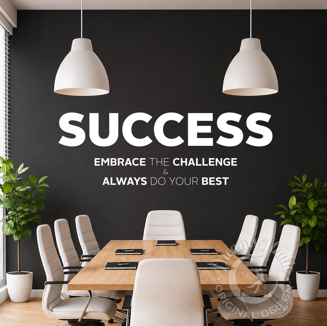 Success Office Wall Decal, Motivational Inspirational Quote
