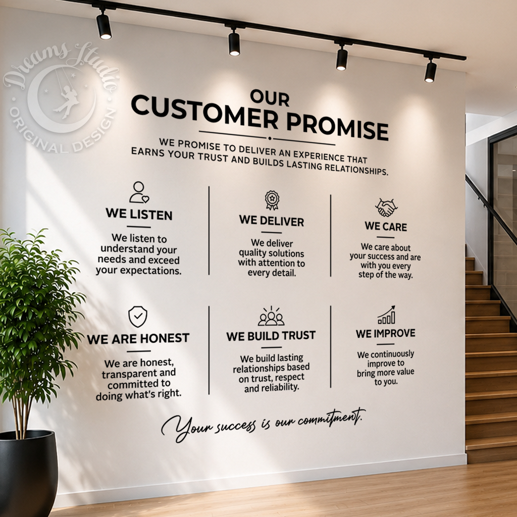 Our Customer Promise Wall Decal | Office Wall Decor