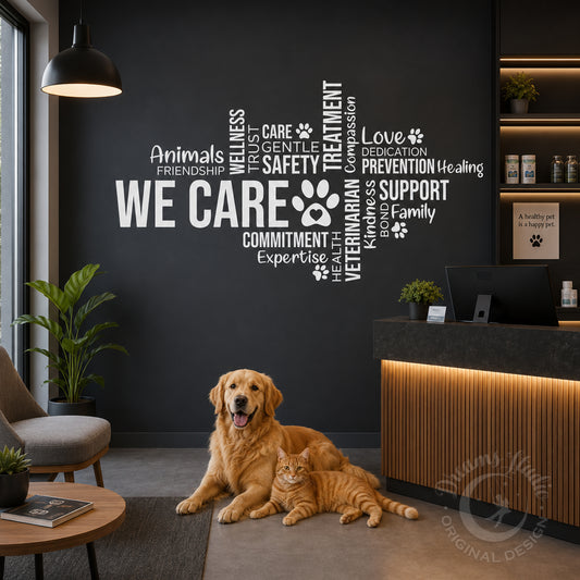 Veterinary Clinic Word Cloud Wall Decal | Vet Office Decor