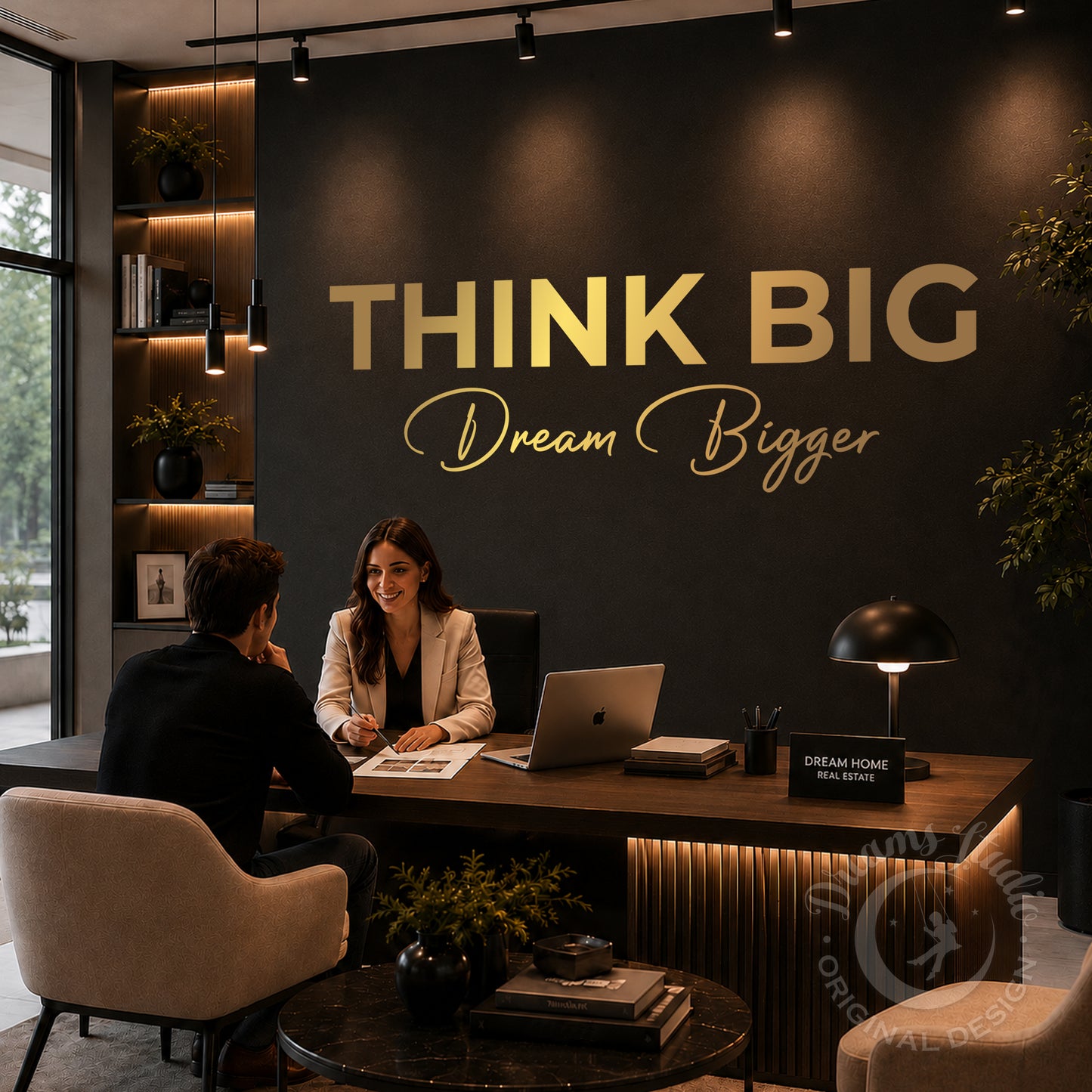 Think Big, Dream Bigger Office Wall Decal – Motivational Vinyl Decal