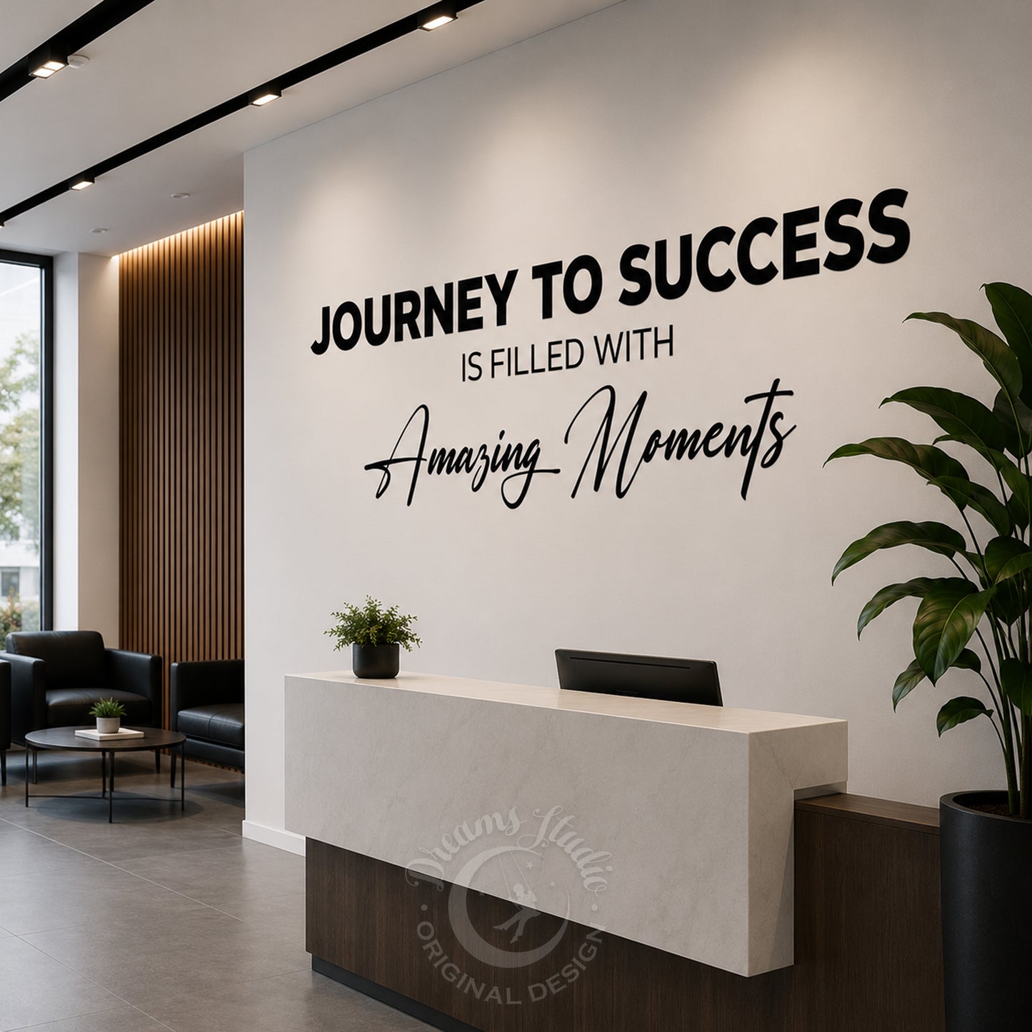 Office Wall Vinyl Decal: Inspirational Quote - Journey to Success