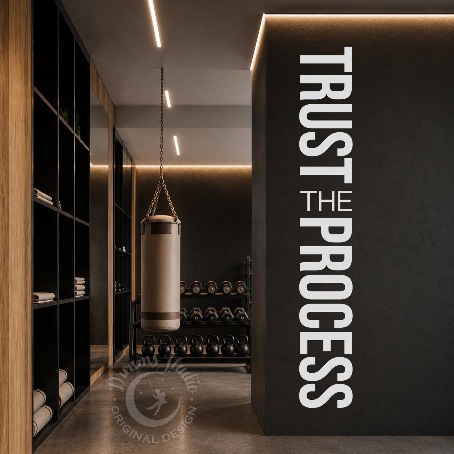 "Trust the Process" Gym Wall Decal, Motivational Fitness Quote