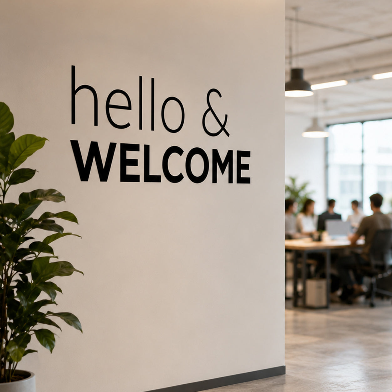 Wall Vinyl Decal "Hello & Welcome"