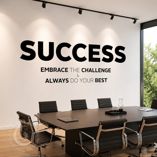 Success Office Wall Decal, Motivational Inspirational Quote