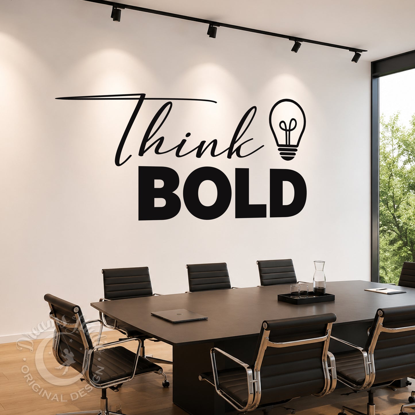 Think Bold Office Wall Decal, Motivational Light Bulb Vinyl Art