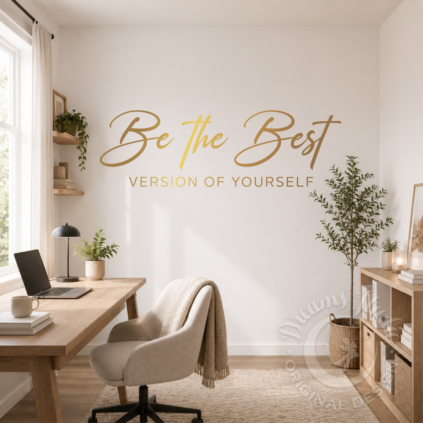 Motivational Gym Wall Decal for Women "Be the best version of yourself", Pilates Studio Quote