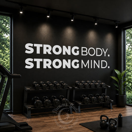 Strong Body Strong Mind Wall Decal – Gym & Fitness Motivation Decor