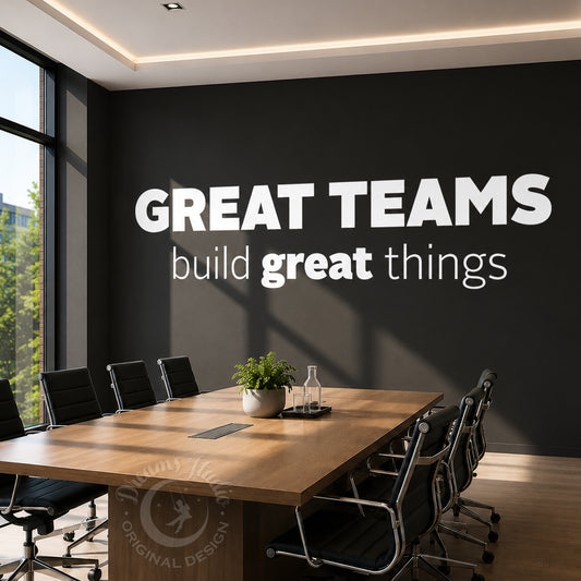 Motivational Office Wall Decal, Teamwork Quote Vinyl Sticker