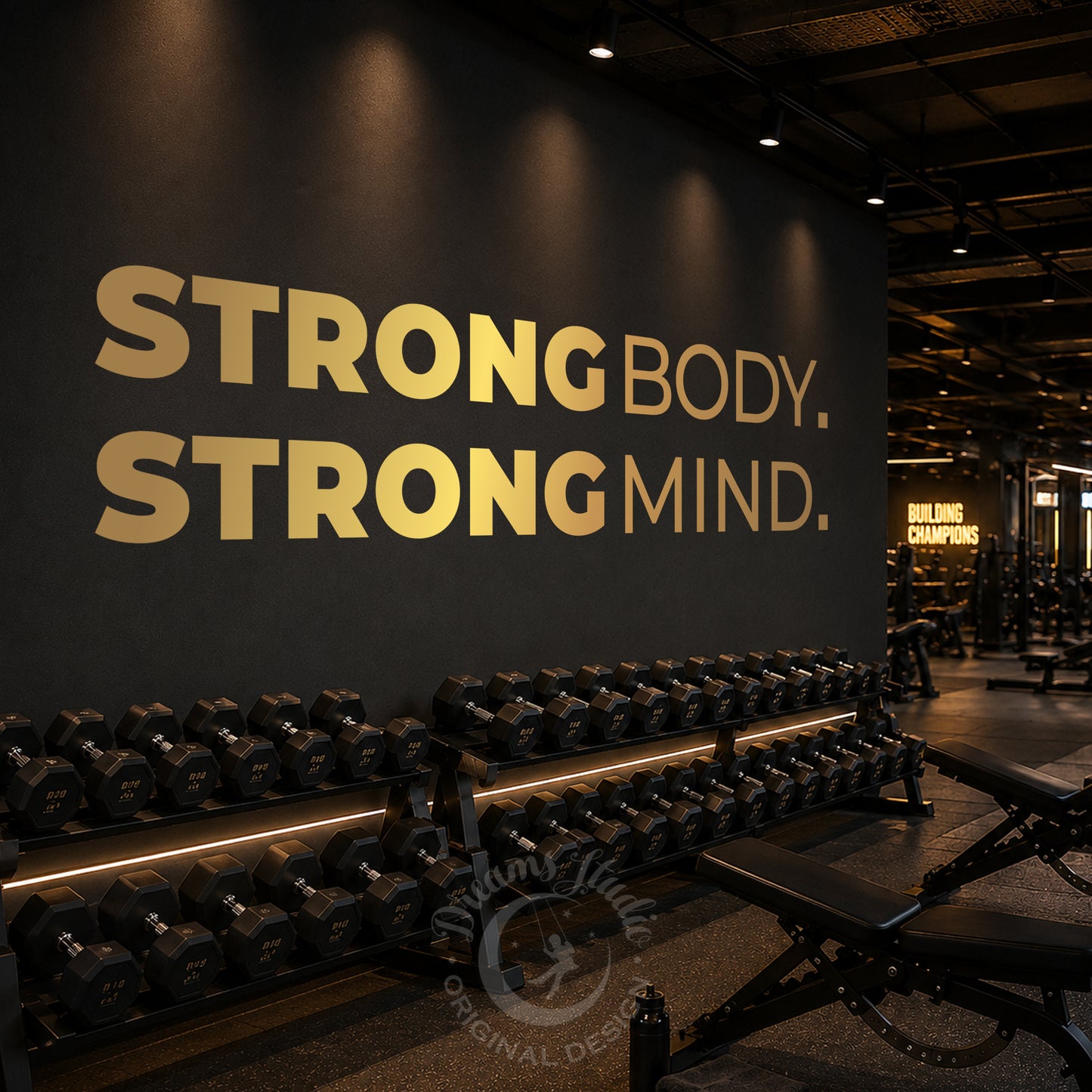 Strong Body Strong Mind Wall Decal – Gym & Fitness Motivation Decor