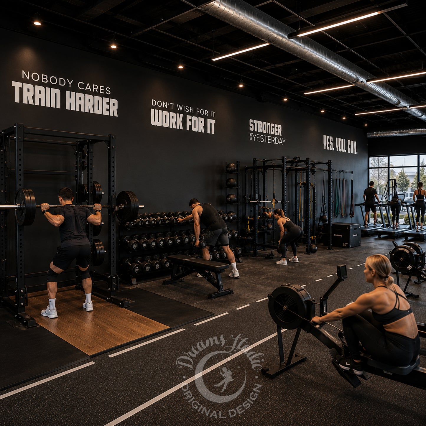 Set of Four Gym Wall Decals - Motivational Fitness Quotes