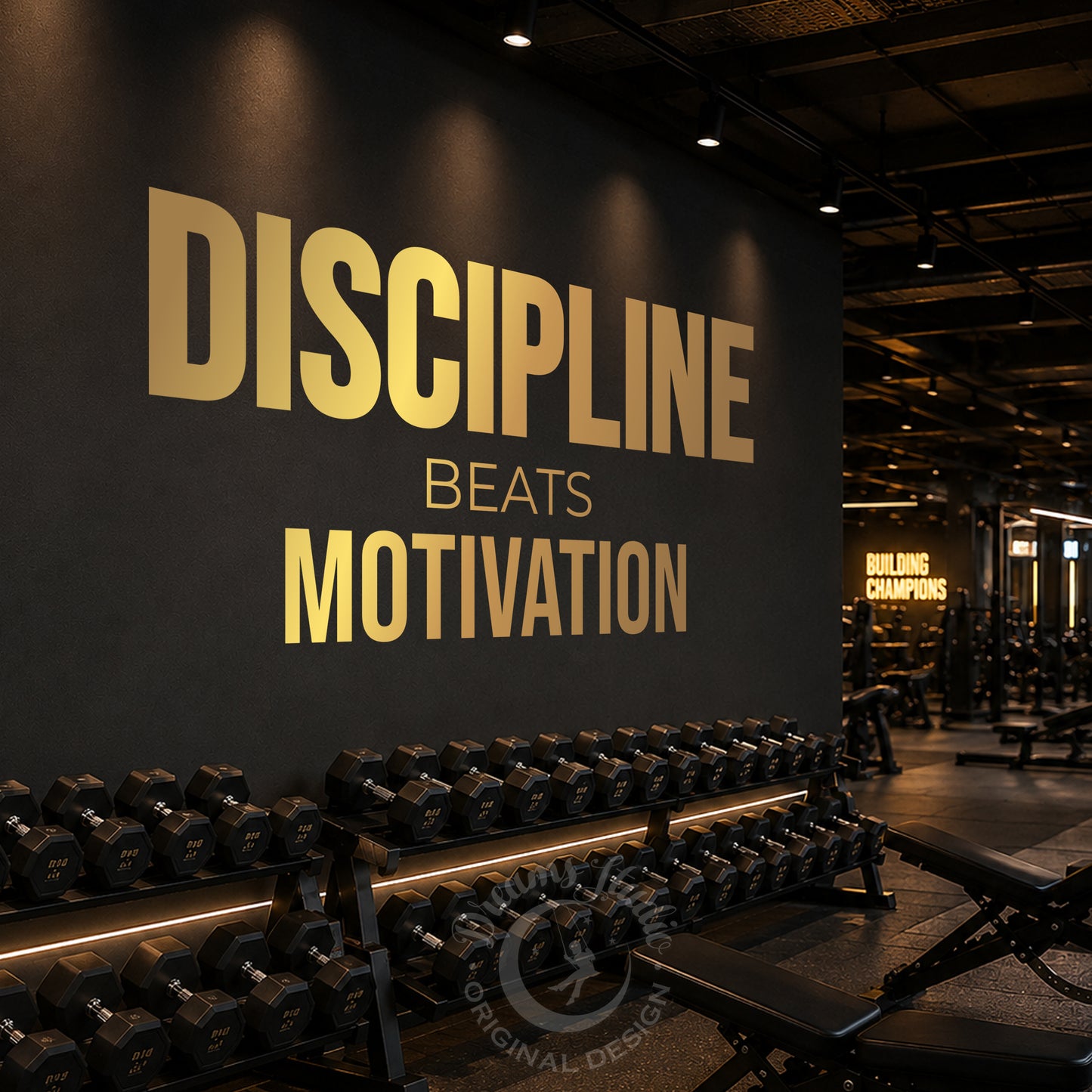 Discipline Beats Motivation Wall Decal – Gym & Office Motivation
