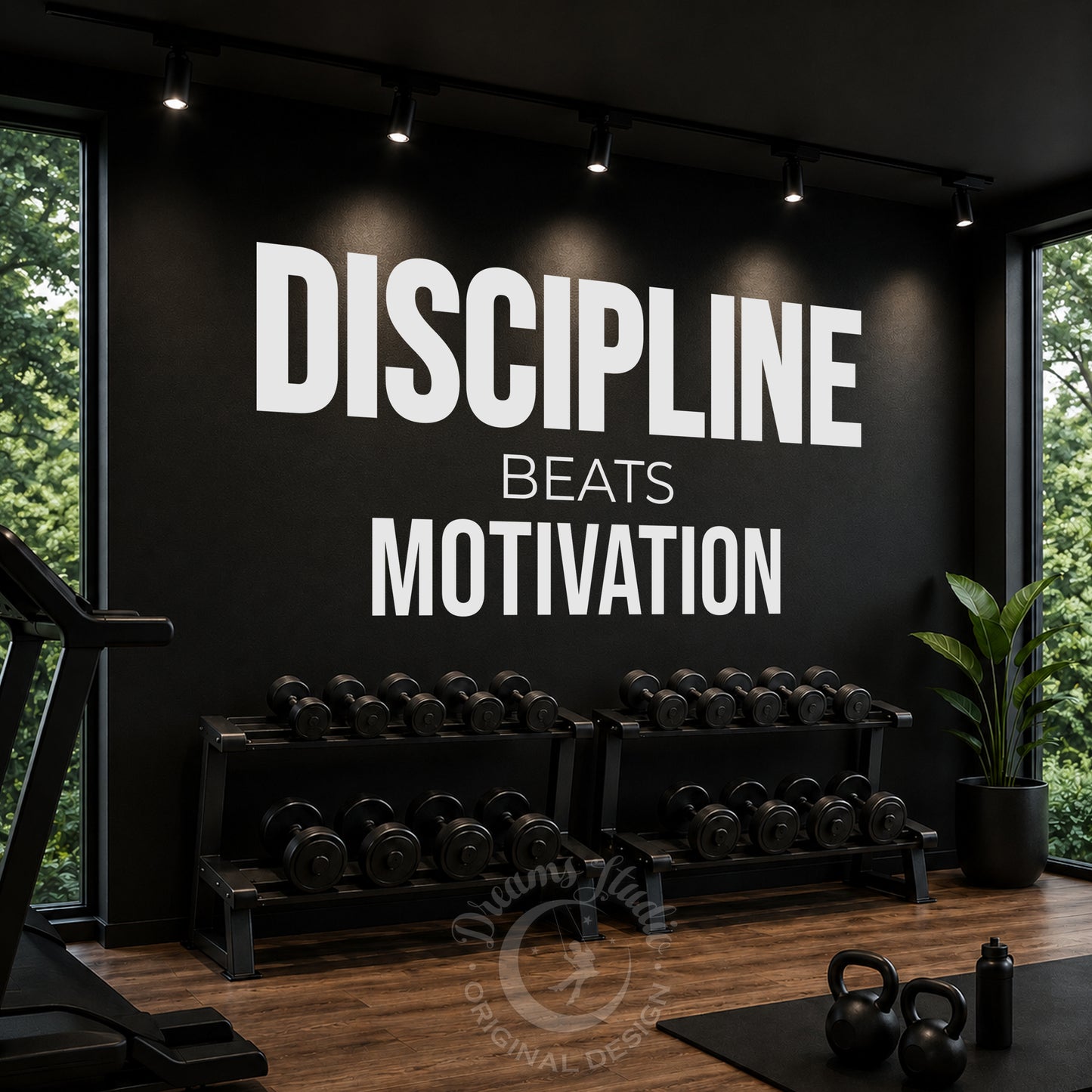 Discipline Beats Motivation Wall Decal – Gym & Office Motivation