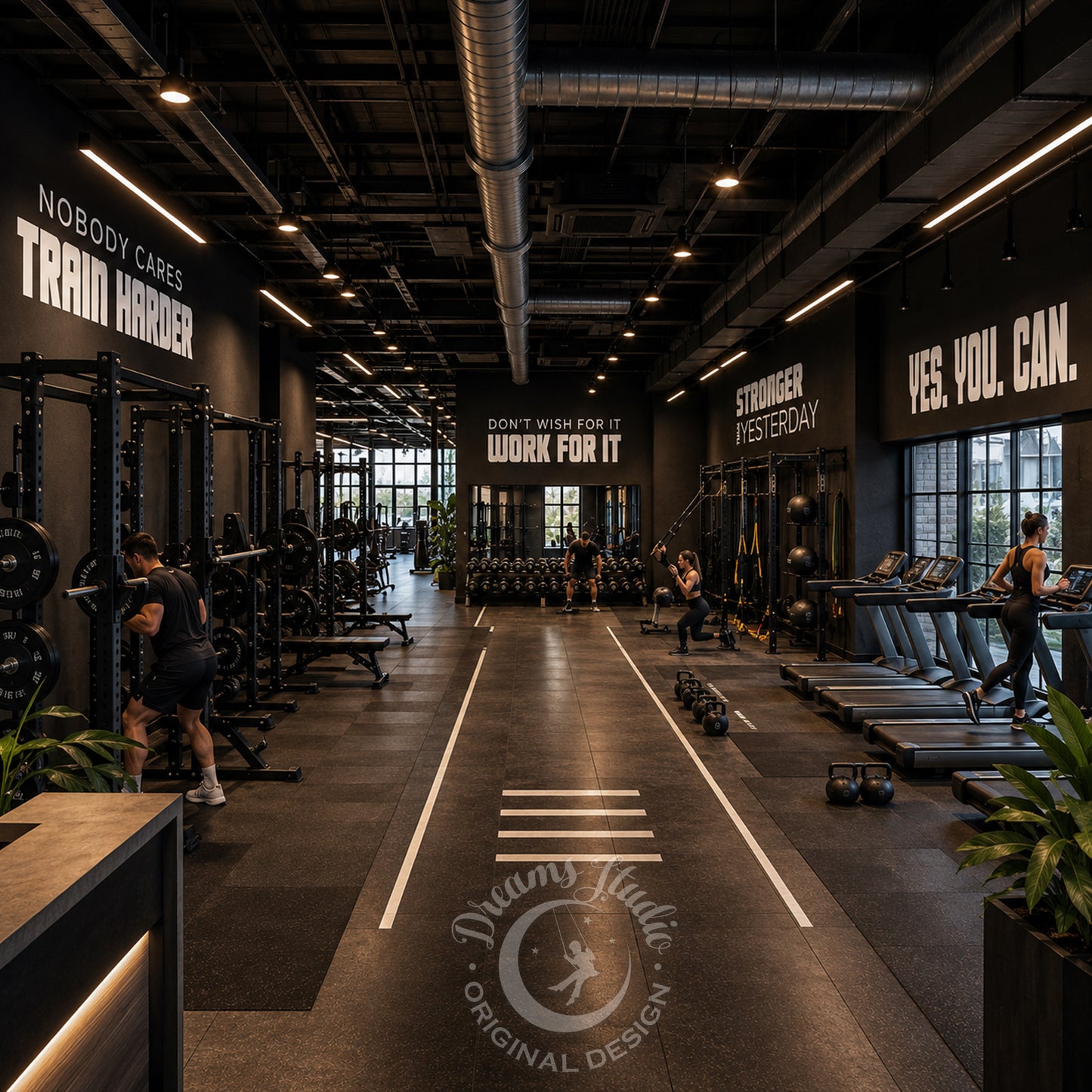 Set of Four Gym Wall Decals - Motivational Fitness Quotes