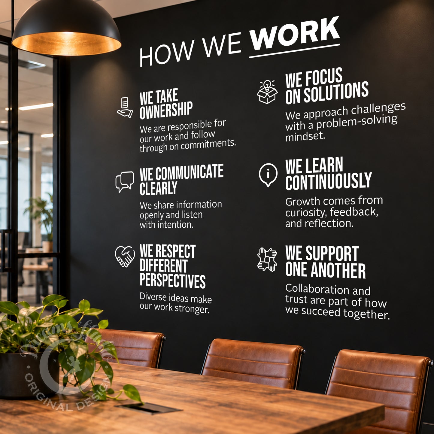 How We Work – Company Principles Office Wall Decal