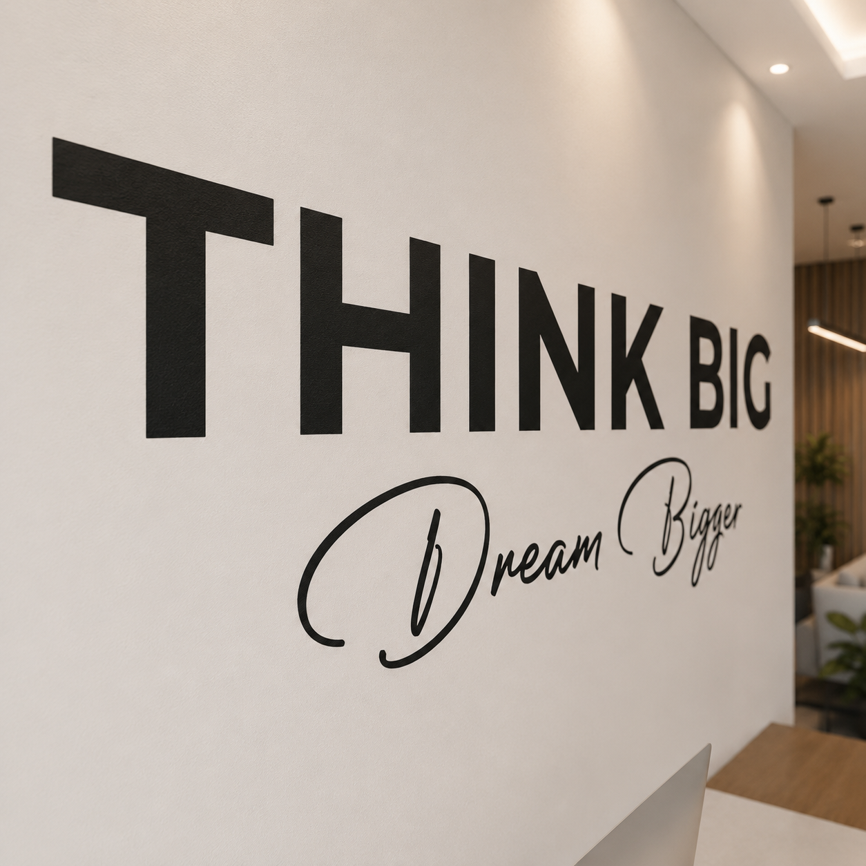 Think Big, Dream Bigger Office Wall Decal – Motivational Vinyl Decal
