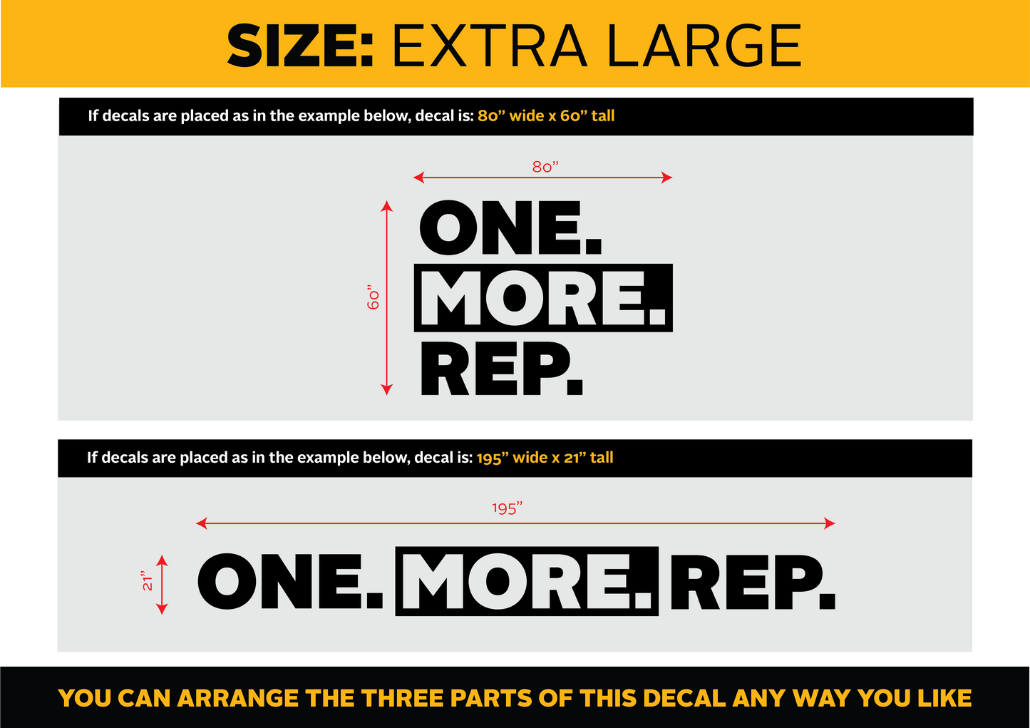 Gym Wall Vinyl Decal - "One More Rep" Motivational Fitness Quote