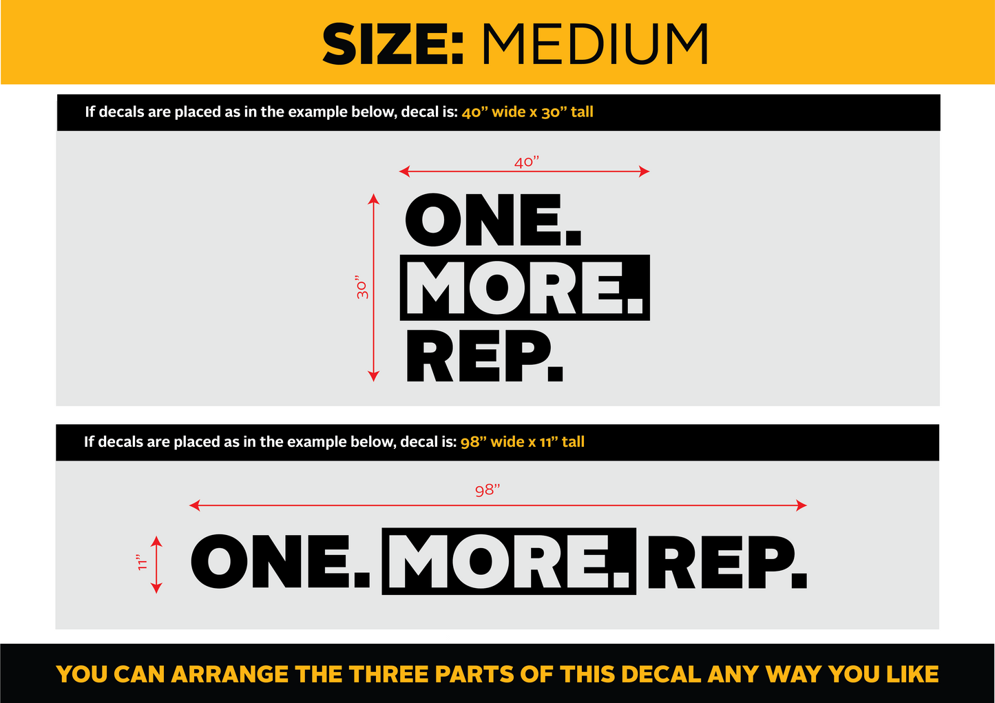 Gym Wall Vinyl Decal - "One More Rep" Motivational Fitness Quote