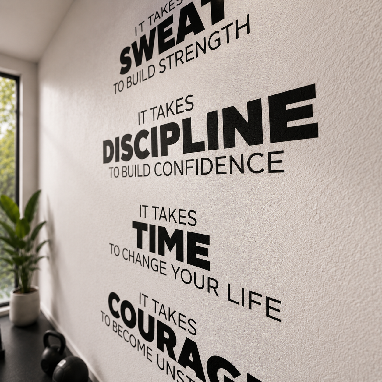 Motivational Gym Wall Decal, Fitness Decor, Workout Art