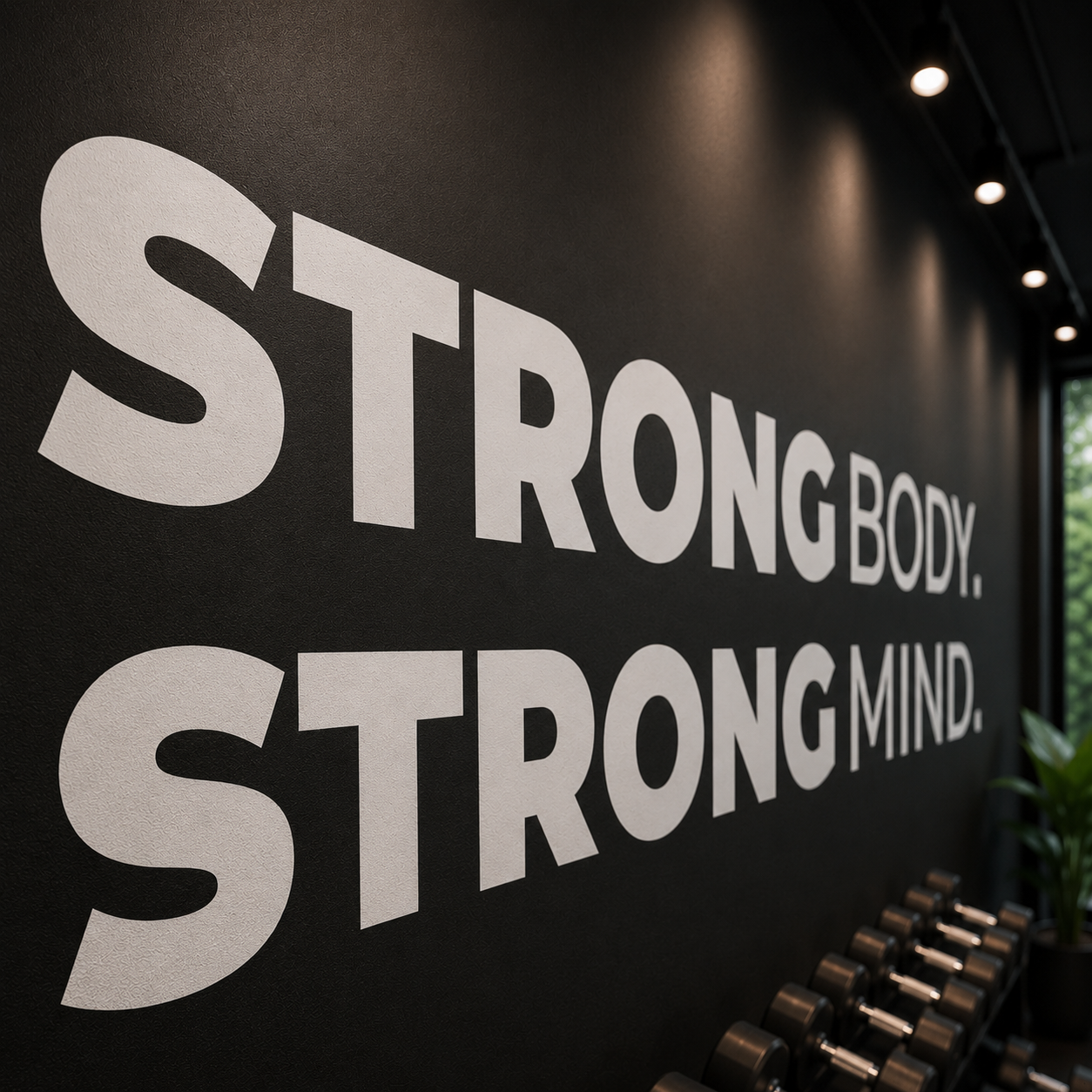 Strong Body Strong Mind Wall Decal – Gym & Fitness Motivation Decor