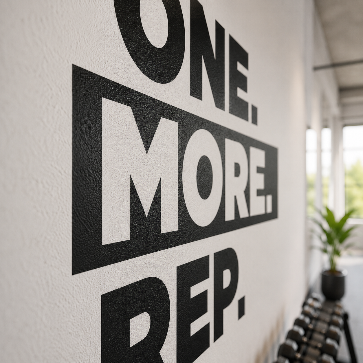 Gym Wall Vinyl Decal - "One More Rep" Motivational Fitness Quote