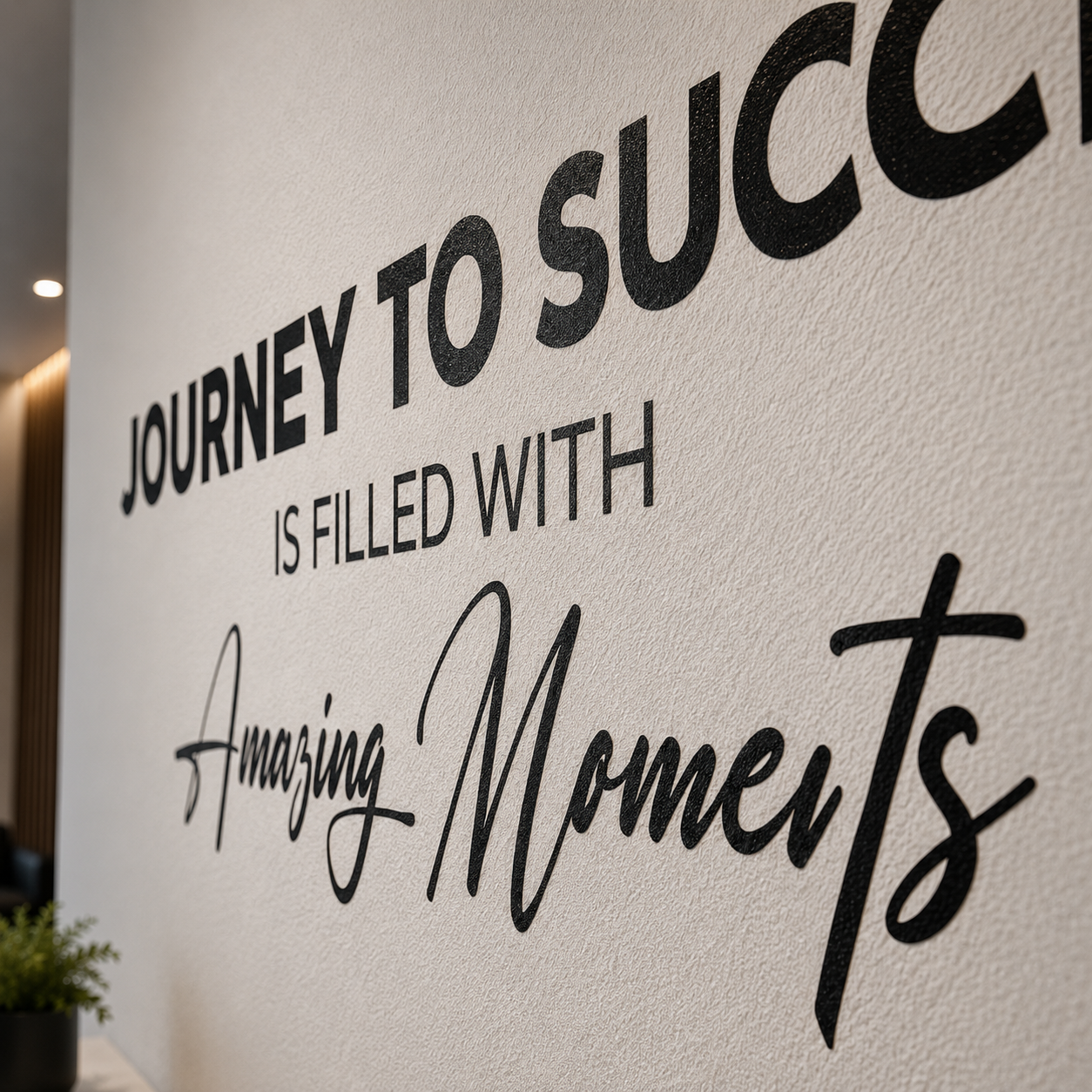 Office Wall Vinyl Decal: Inspirational Quote - Journey to Success